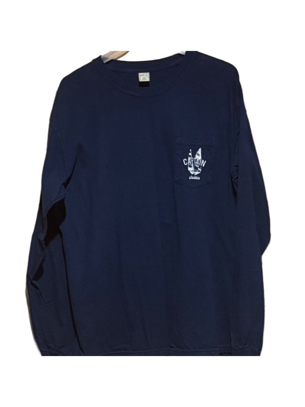 Chubbies Large Navy Graphic Pocket Long Sleeve Tee